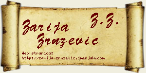 Zarija Zrnzević vizit kartica